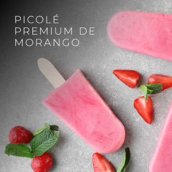 picolé premium de morango